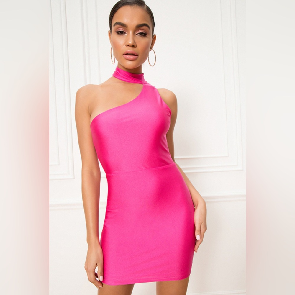 superdown Regina Asymmetric Mini Dress in Pink